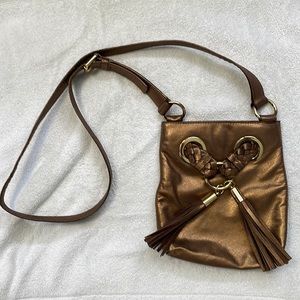 Michael Kors Bronze w/gold accents crossbody bag. Never used.